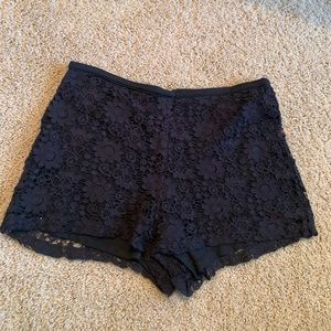 black lace shorts